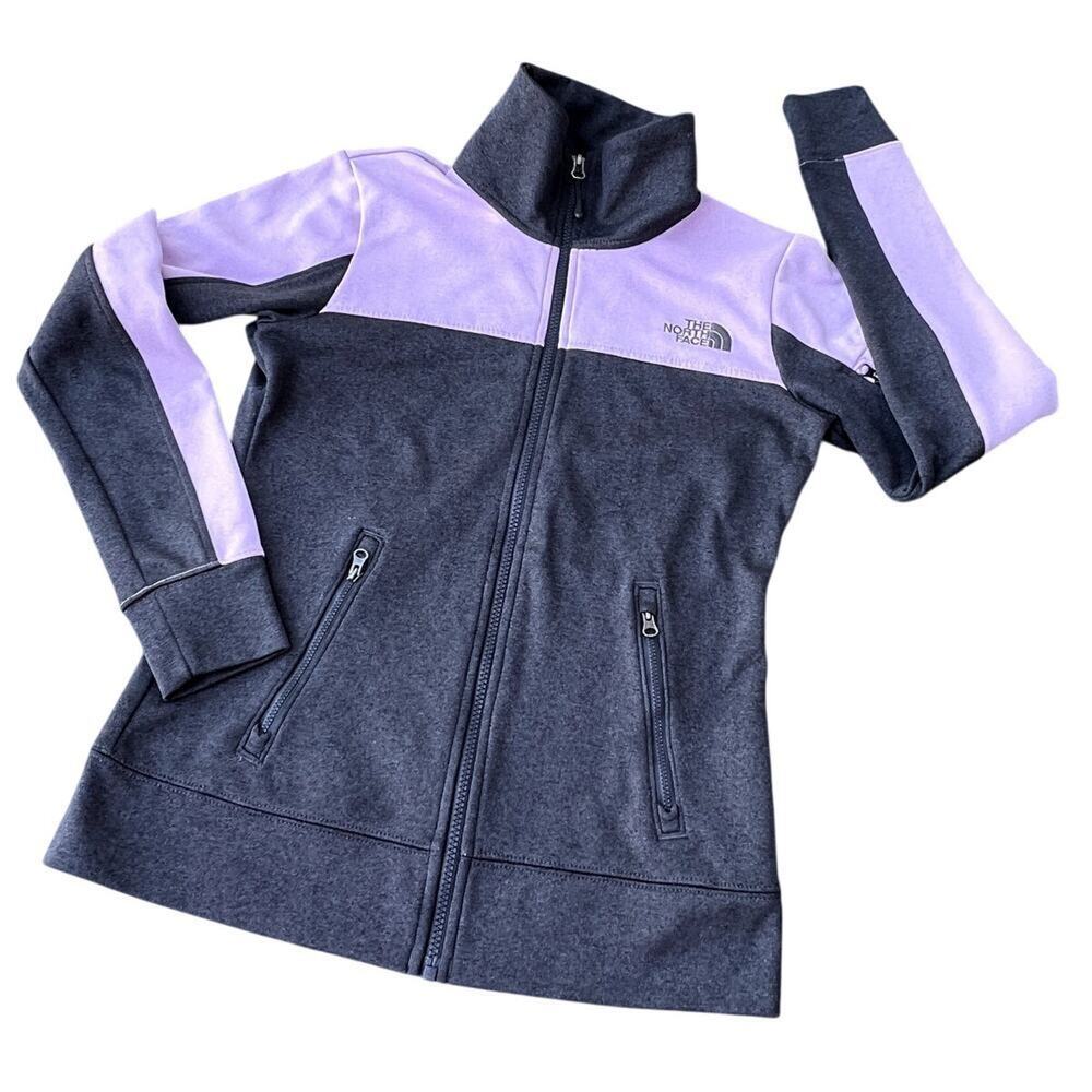 The North Face gray & lavender full zip, activewear jacket, women's size S